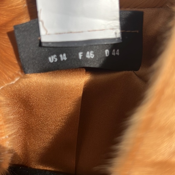 🛍️Akris One of a kind Lambskin Leather Silk Fur Convertible Jacket Blazer 14 XL - Picture 4 of 9